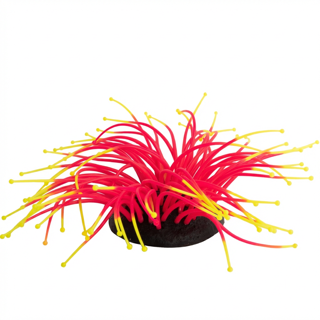 Silicone Tentacle Sea Anemone Aquarium Ornament with TPR Base – 1013 Series