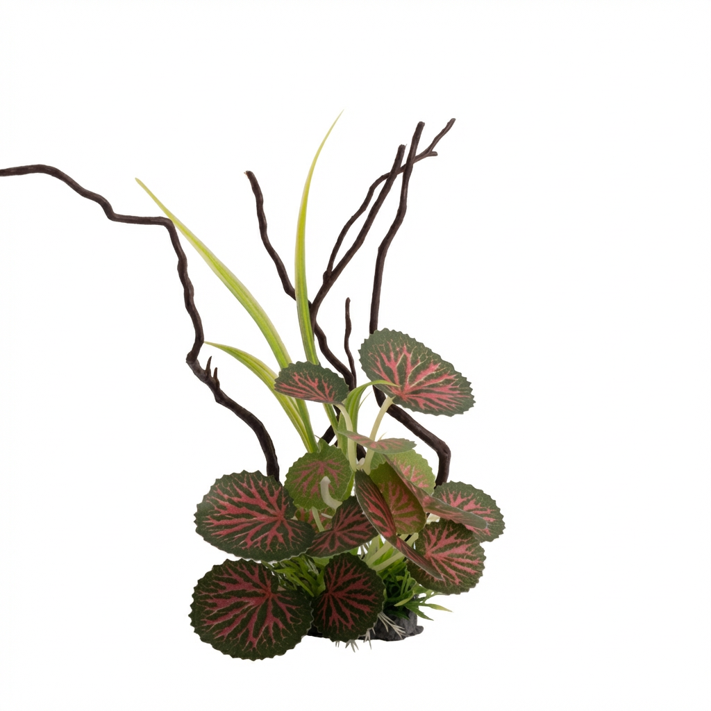 Artificial Aquarium Branch Plant Ornament with Resin Base – 204 Mini Series