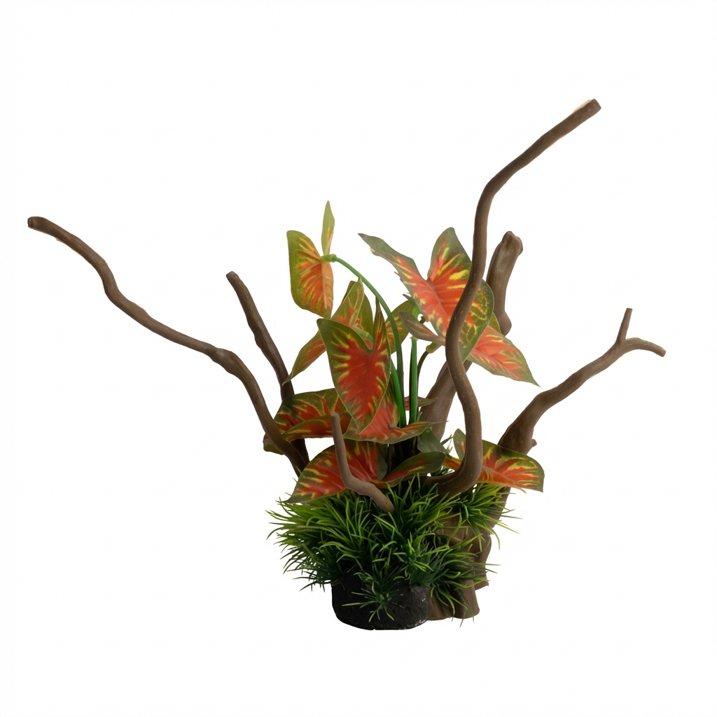 Artificial Aquarium Branch Plant Ornament with Resin Base – 252 Series