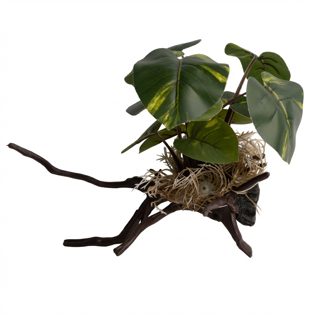 Artificial Aquarium Branch Plant Ornament with Resin Base – 282 Series