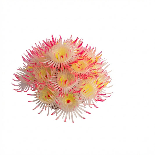 TPR Aquarium Sea Anemone Ornament with Stone Base – 0450 Series