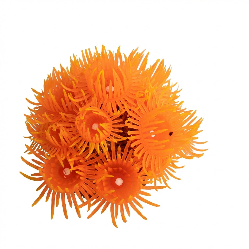 TPR Aquarium Sea Anemone Ornament with Stone Base – 0450 Series