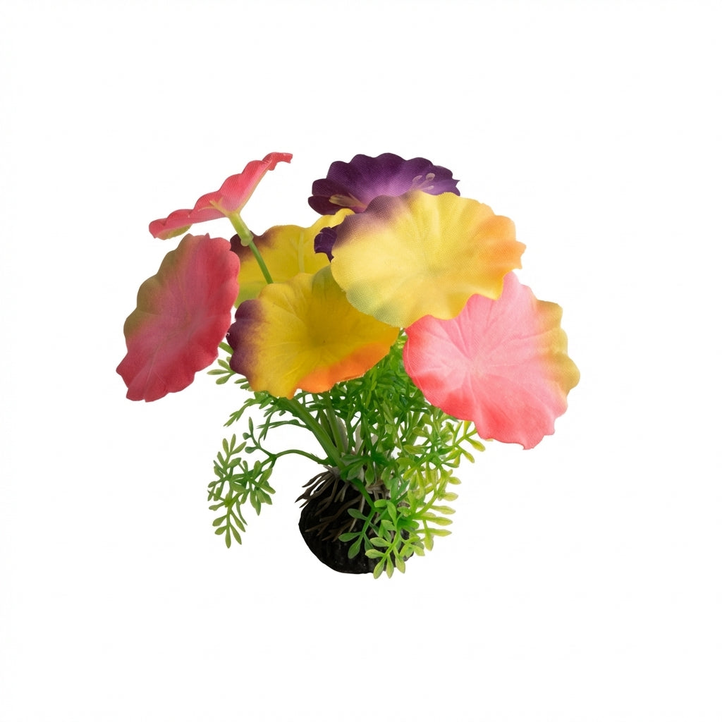 Artificial Aquarium Fabric Leaf Plant Ornament with Plastic Base – 100 Series