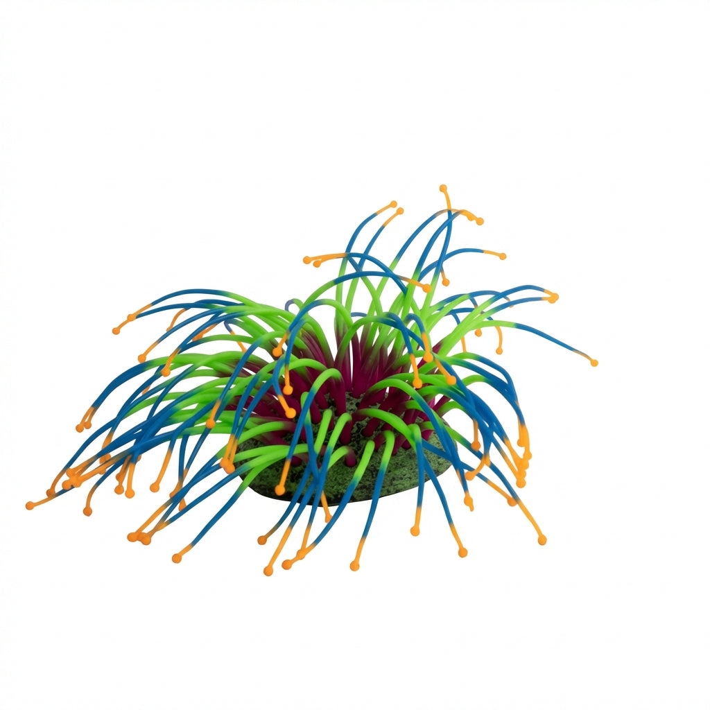 Silicone Tentacle Sea Anemone Aquarium Ornament with TPR Base – 1013 Series