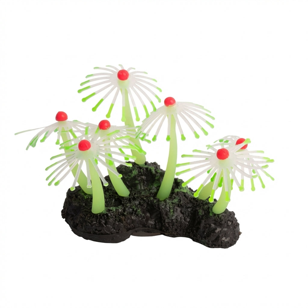 Silicone Branching Sea Anemone Aquarium Ornament with TPR Base – 1020 Series