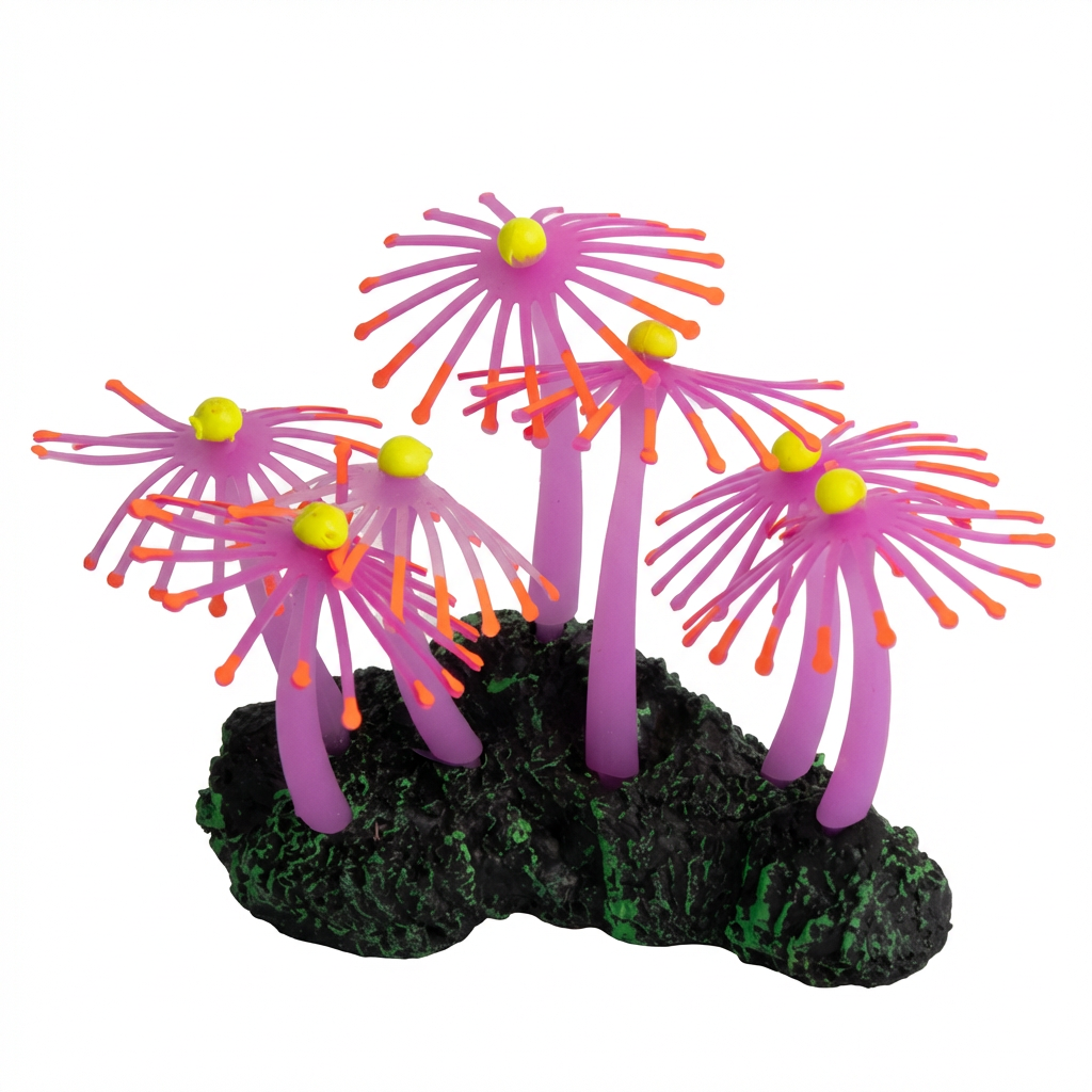 Silicone Branching Sea Anemone Aquarium Ornament with TPR Base – 1020 Series