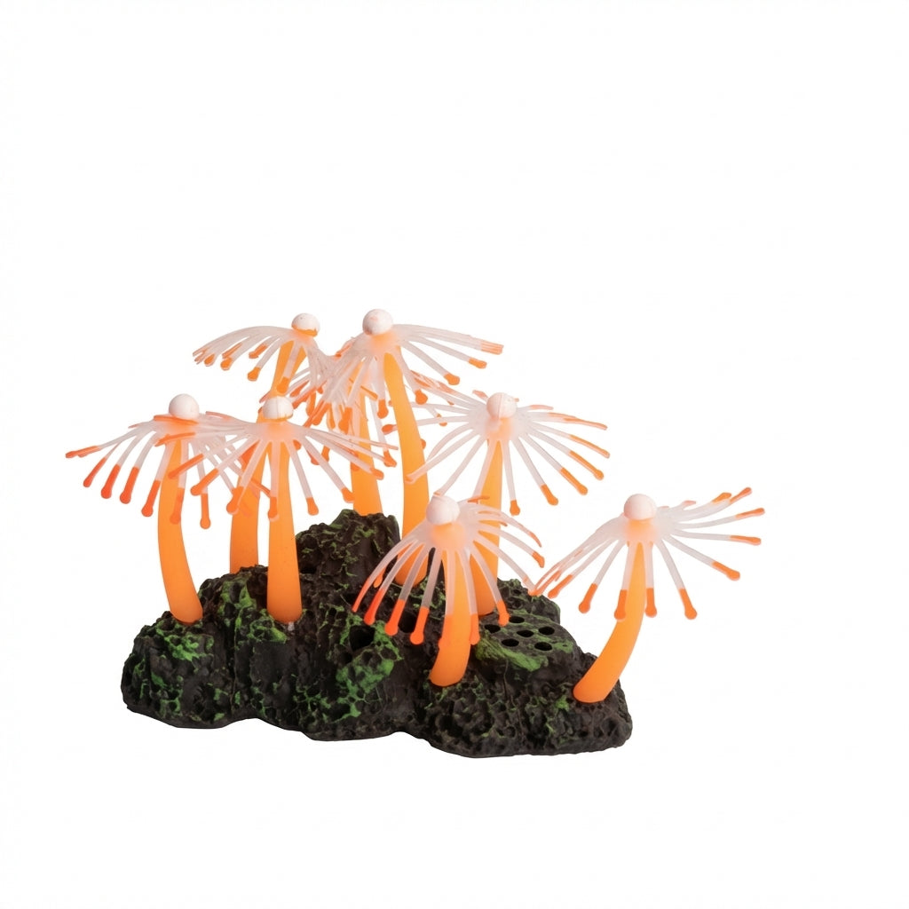 Silicone Branching Sea Anemone Aquarium Ornament with TPR Base – 1020 Series