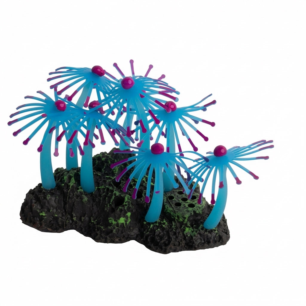 Silicone Branching Sea Anemone Aquarium Ornament with TPR Base – 1020 Series