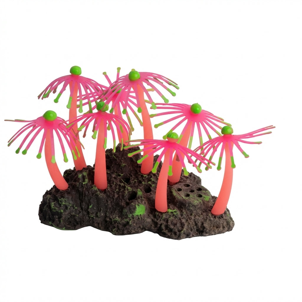 Silicone Branching Sea Anemone Aquarium Ornament with TPR Base – 1020 Series