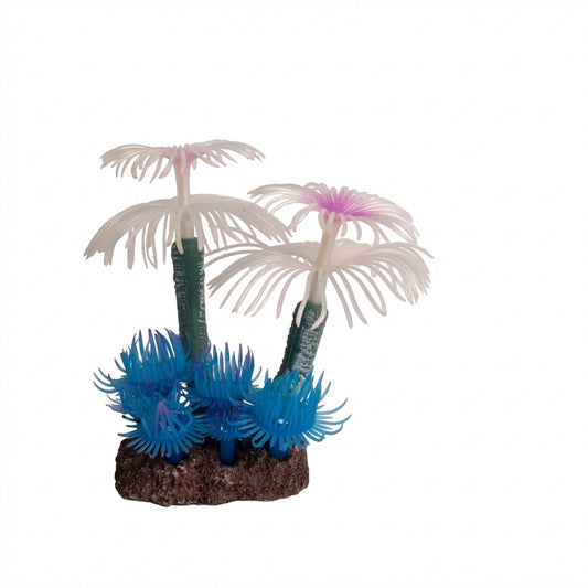 TPR Coral Tree Aquarium Ornament with Stone Base – 1101 Series