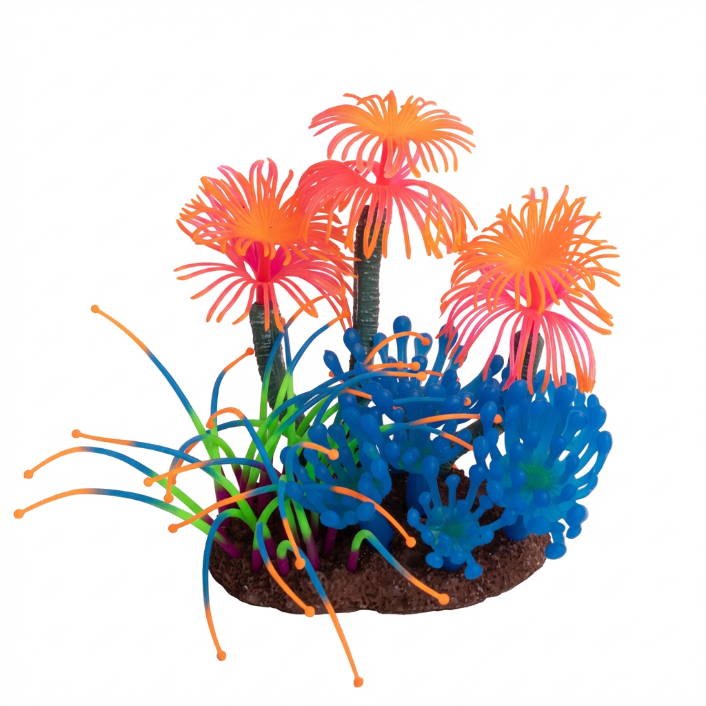 Colorful Silicone Aquarium Plant Ornament – 15 cm