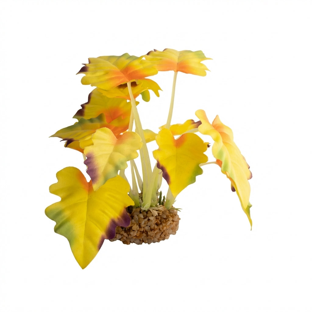 Artificial Aquarium Variegated Leaf Plant Ornament – Large Leaf Series