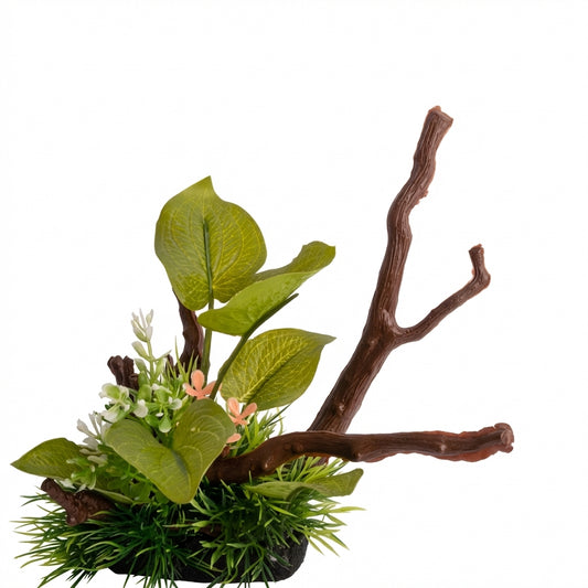 Artificial Aquarium Branch Plant Ornament with Resin Base – 172 Series