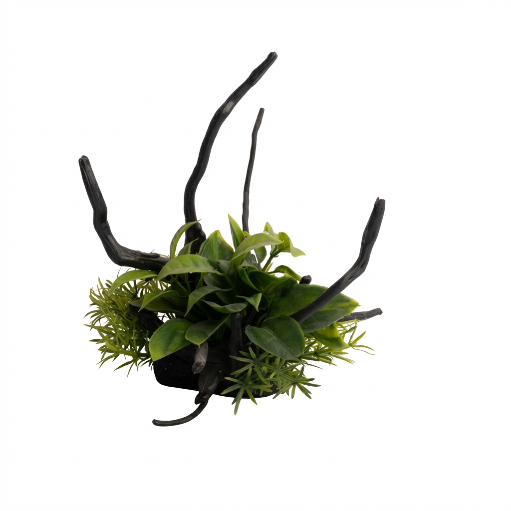 Artificial Aquarium Branch Plant Ornament with Resin Base – 201 Series