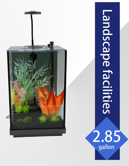 2.85 Gallon Rotating Glass Aquarium Kit with LED Light