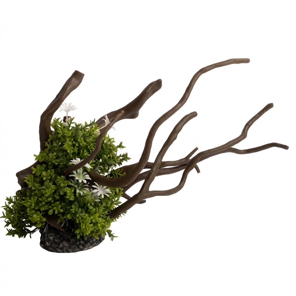 Artificial Aquarium Extended Branch Plant Ornament with Resin Base – 203 Series