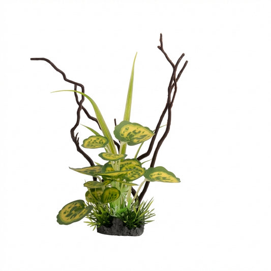 Artificial Aquarium Branch Plant Ornament with Resin Base – 204 Mini Series