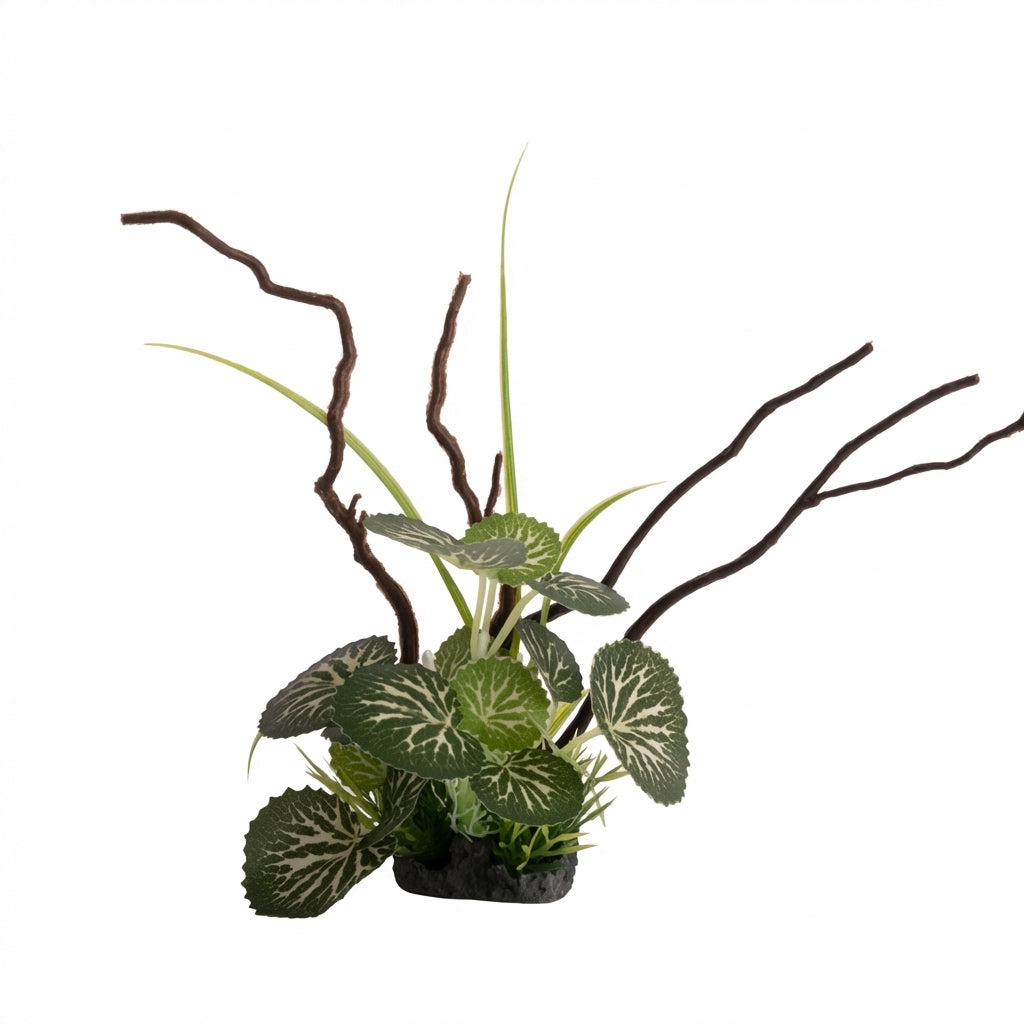 Artificial Aquarium Branch Plant Ornament with Resin Base – 204 Mini Series