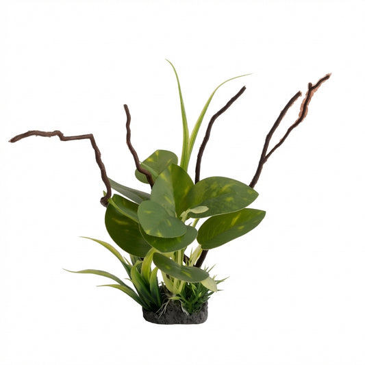 Artificial Aquarium Branch Plant Ornament with Resin Base – 204 Medium Series