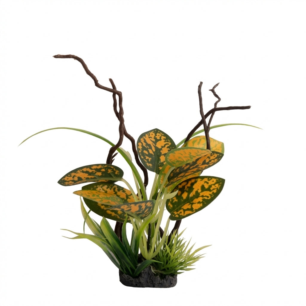 Artificial Aquarium Branch Plant Ornament with Resin Base – 204 Medium Series