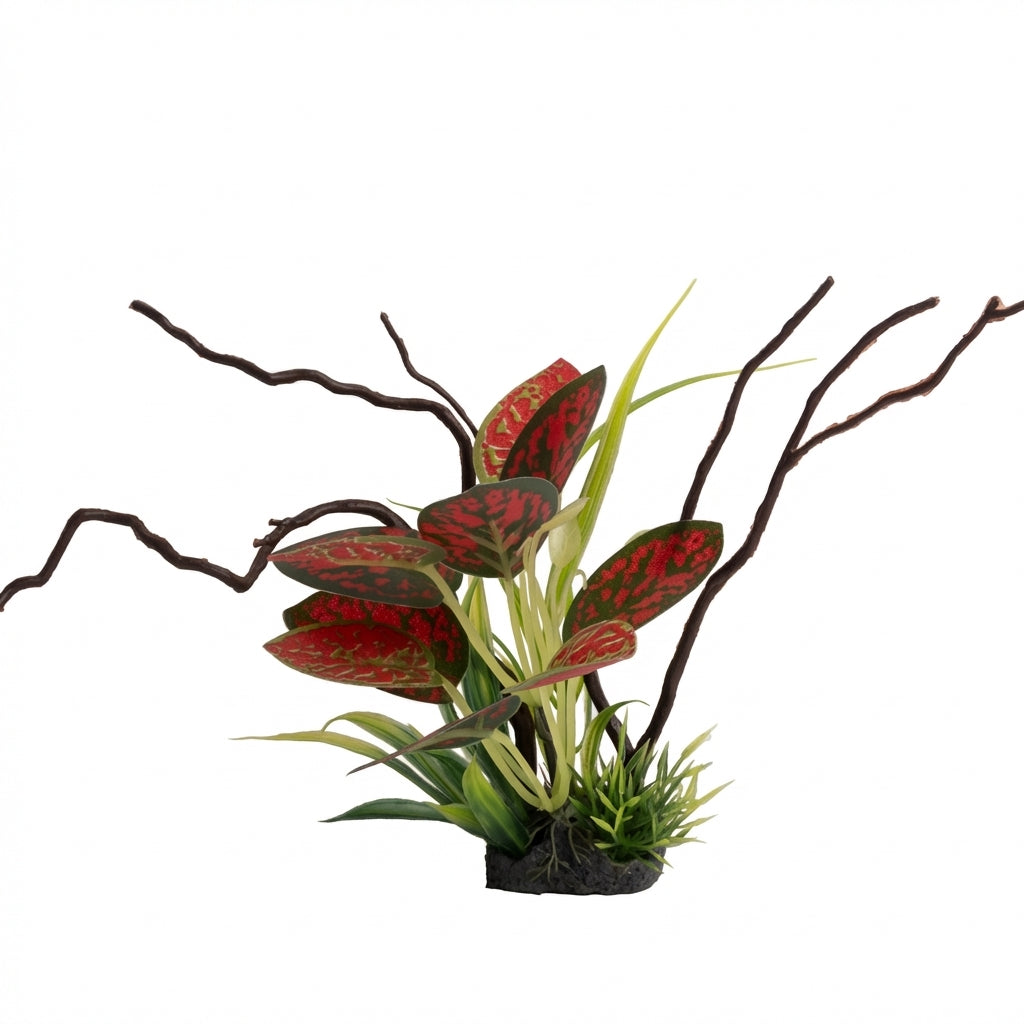 Artificial Aquarium Branch Plant Ornament with Resin Base – 204 Medium Series