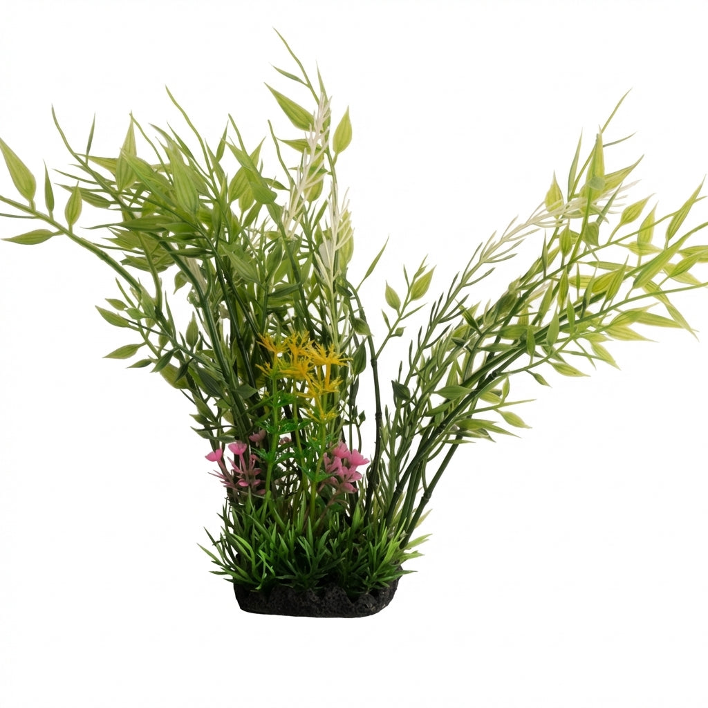 22604 Series Artificial Aquarium Plant Decoration – 22 cm / 8.7 in, 120 g Resin Base