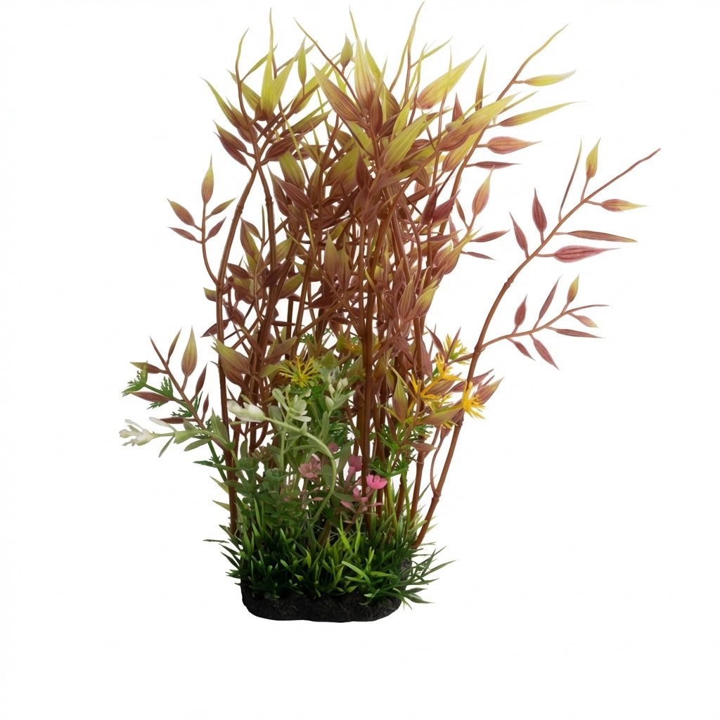 22604 Series Artificial Aquarium Plant Decoration – 22 cm / 8.7 in, 120 g Resin Base