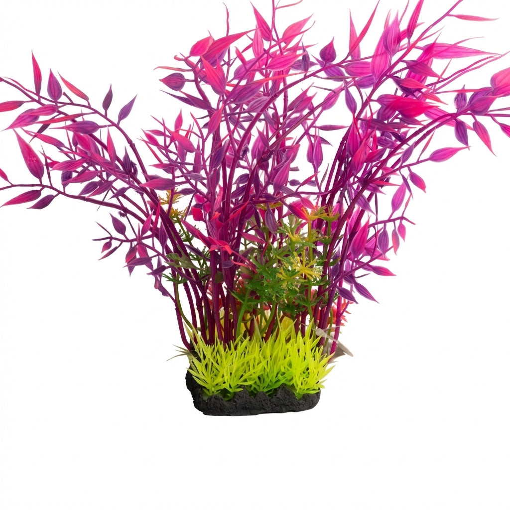 22604 Series Artificial Aquarium Plant Decoration – 22 cm / 8.7 in, 120 g Resin Base