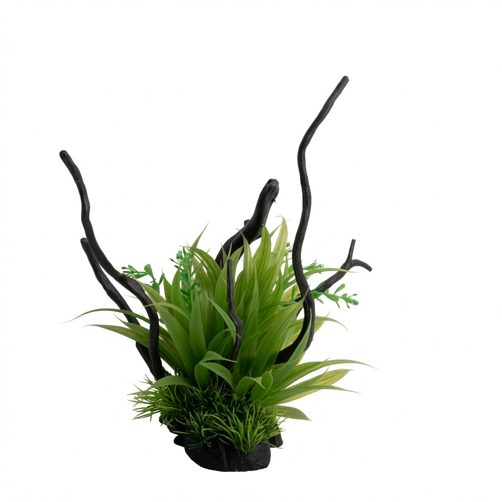 Artificial Aquarium Branch Plant Ornament with Resin Base – 252 Series