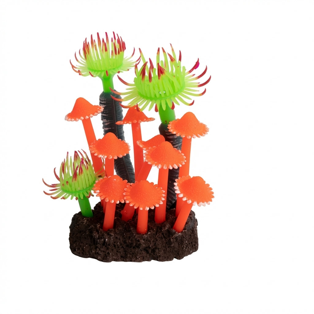 TPR Coral Aquarium Ornament with Stone Base – 5501 Series