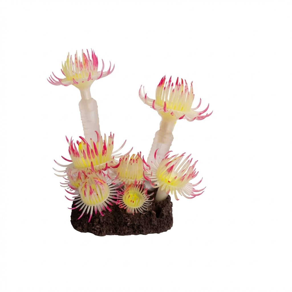 TPR Aquarium Upright Sea Anemone Ornament with Stone Base – 5500 Series
