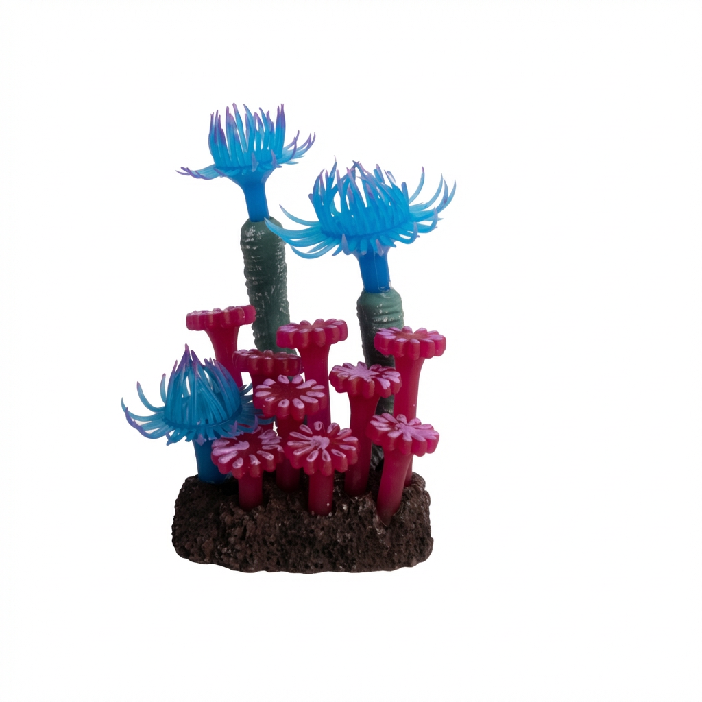 TPR Coral Aquarium Ornament with Stone Base – 5501 Series