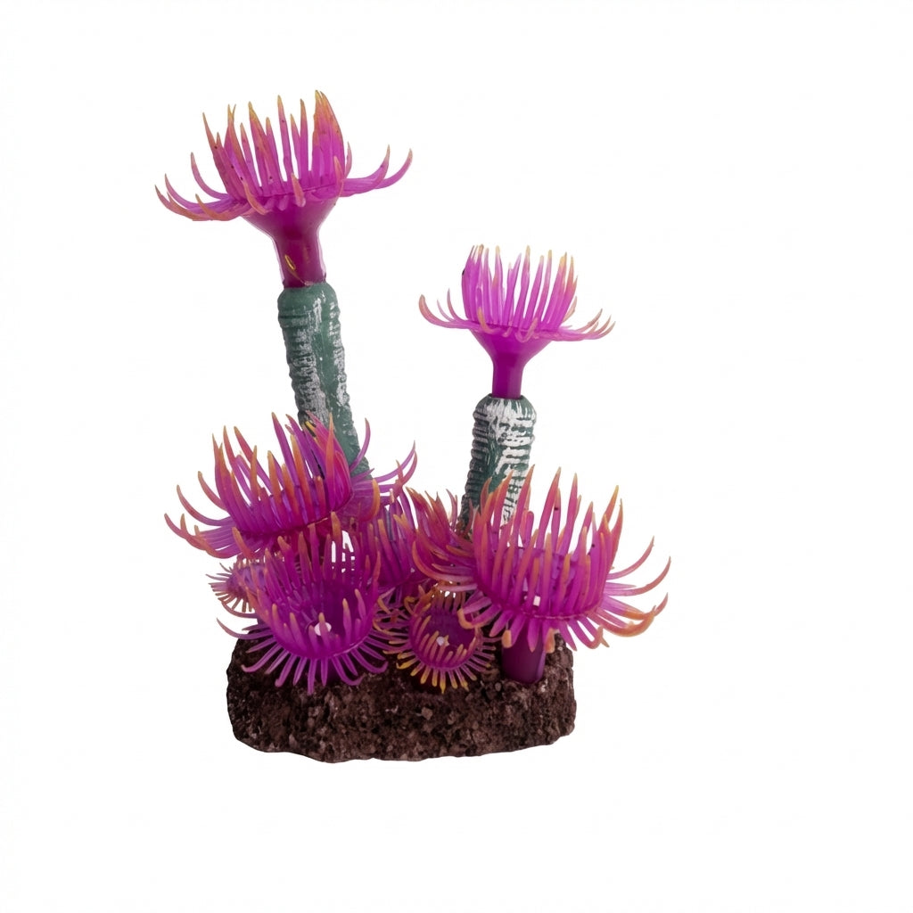 TPR Aquarium Upright Sea Anemone Ornament with Stone Base – 5500 Series