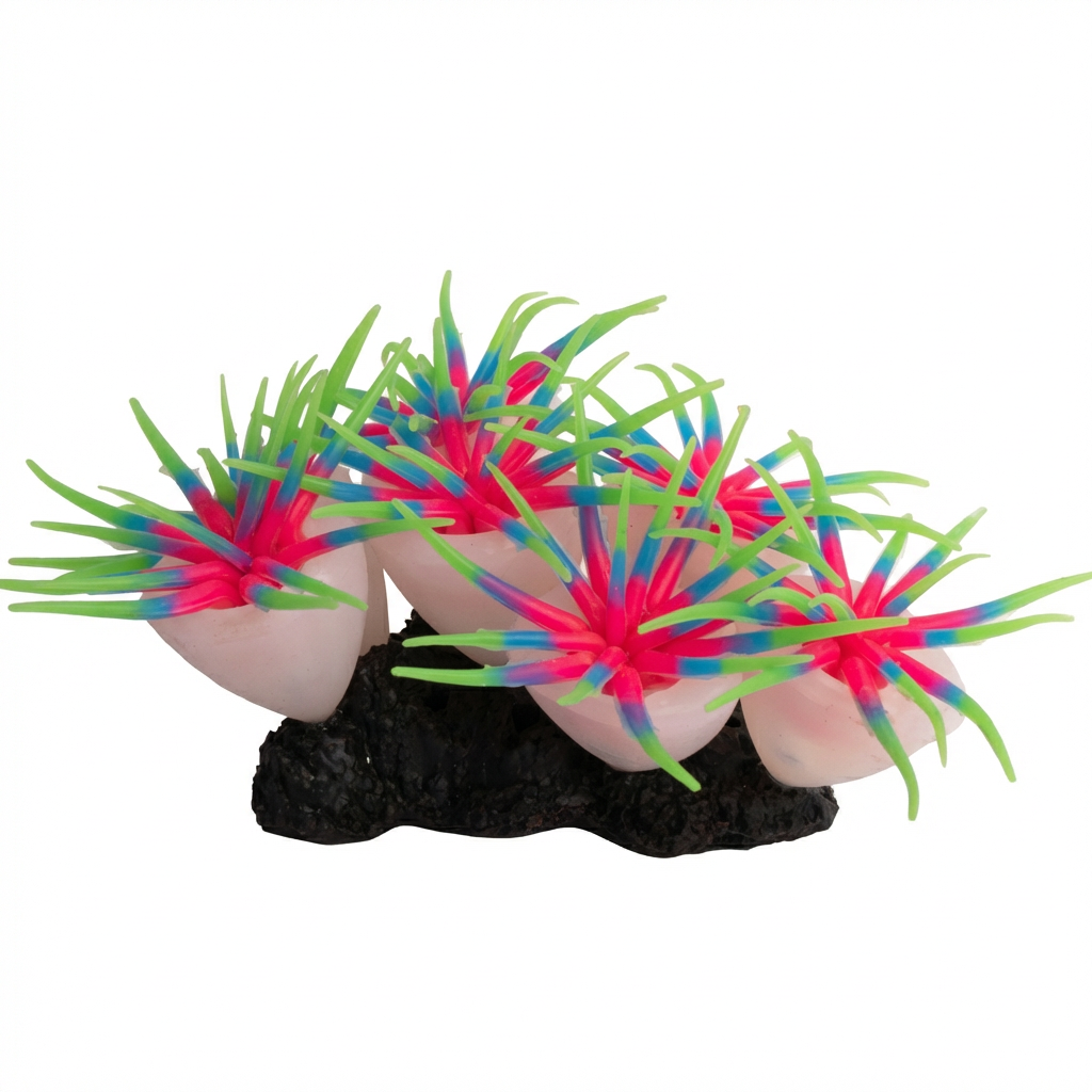 Silicone Sea Anemone Aquarium Ornament with TPR Base