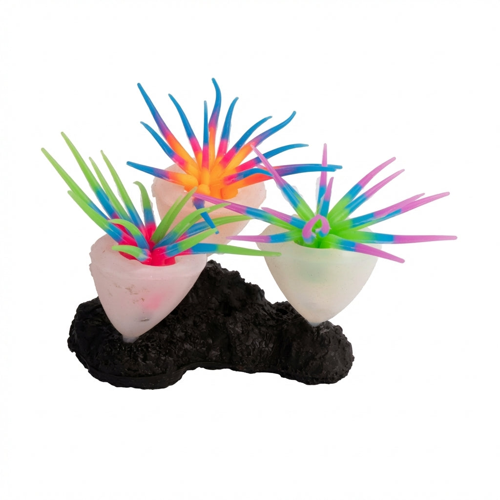 Silicone Sea Anemone Aquarium Ornament with TPR Base