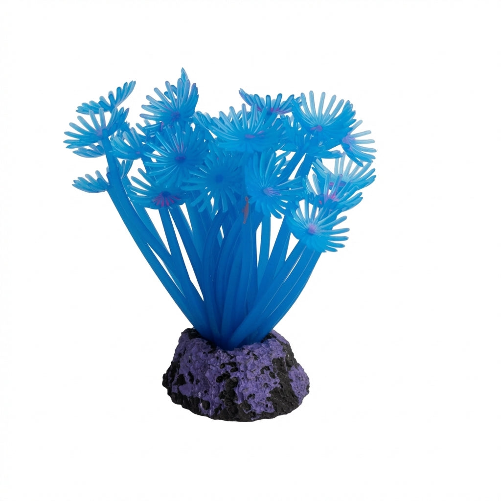TPR Lotus Flower & Leaf Aquarium Ornament with Resin Base – 8416 Series