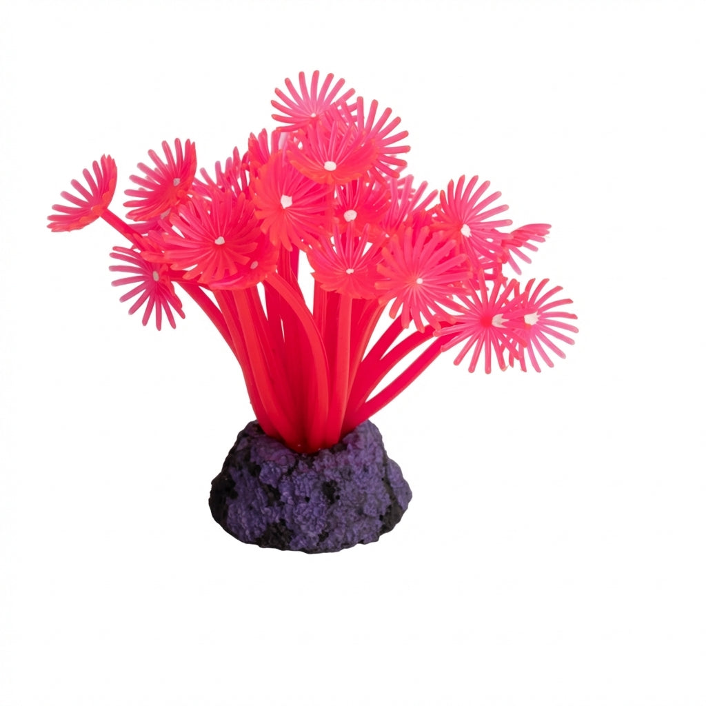 TPR Lotus Flower & Leaf Aquarium Ornament with Resin Base – 8416 Series