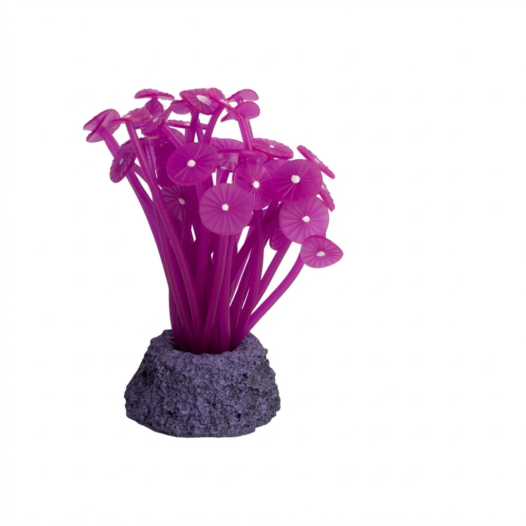 TPR Lotus Flower & Leaf Aquarium Ornament with Resin Base – 8416 Series