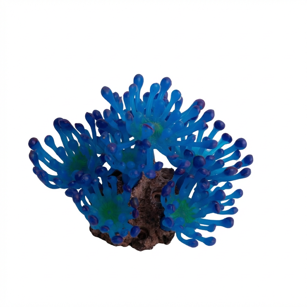 TPR Sea Anemone Aquarium Ornament with Stone Base – 861 Series