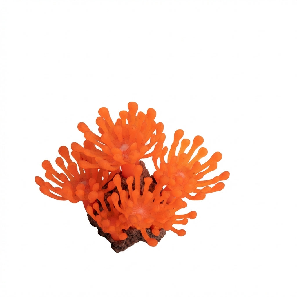 TPR Sea Anemone Aquarium Ornament with Stone Base – 861 Series