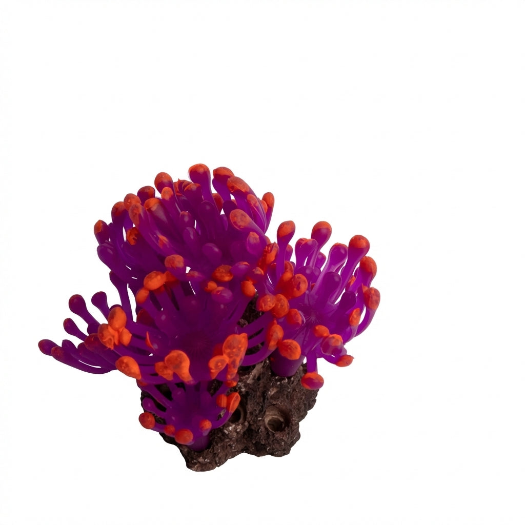 TPR Sea Anemone Aquarium Ornament with Stone Base – 861 Series