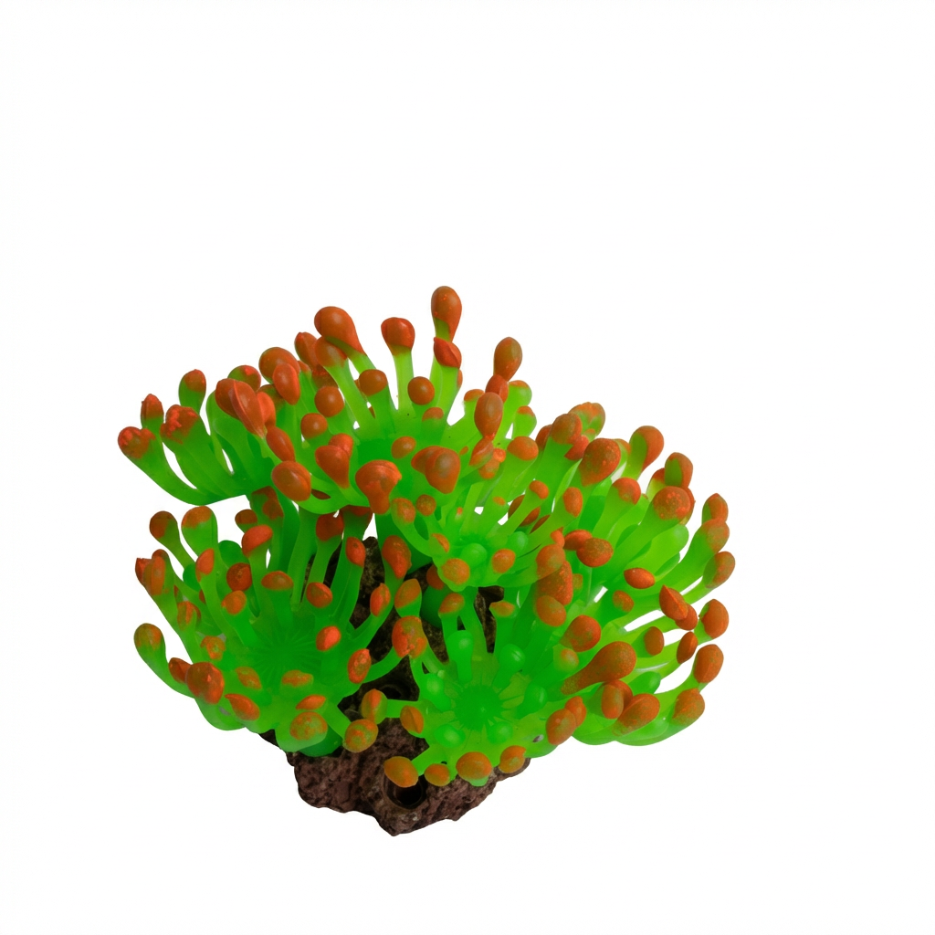 TPR Sea Anemone Aquarium Ornament with Stone Base – 861 Series