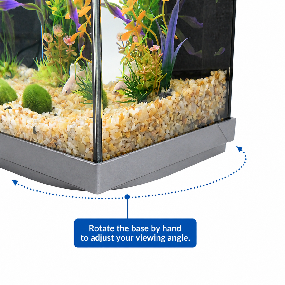 1.83 Gallon Rotating Glass Aquarium Kit with LED Light