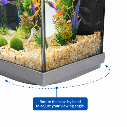 1.83 Gallon Rotating Glass Aquarium Kit with LED Light
