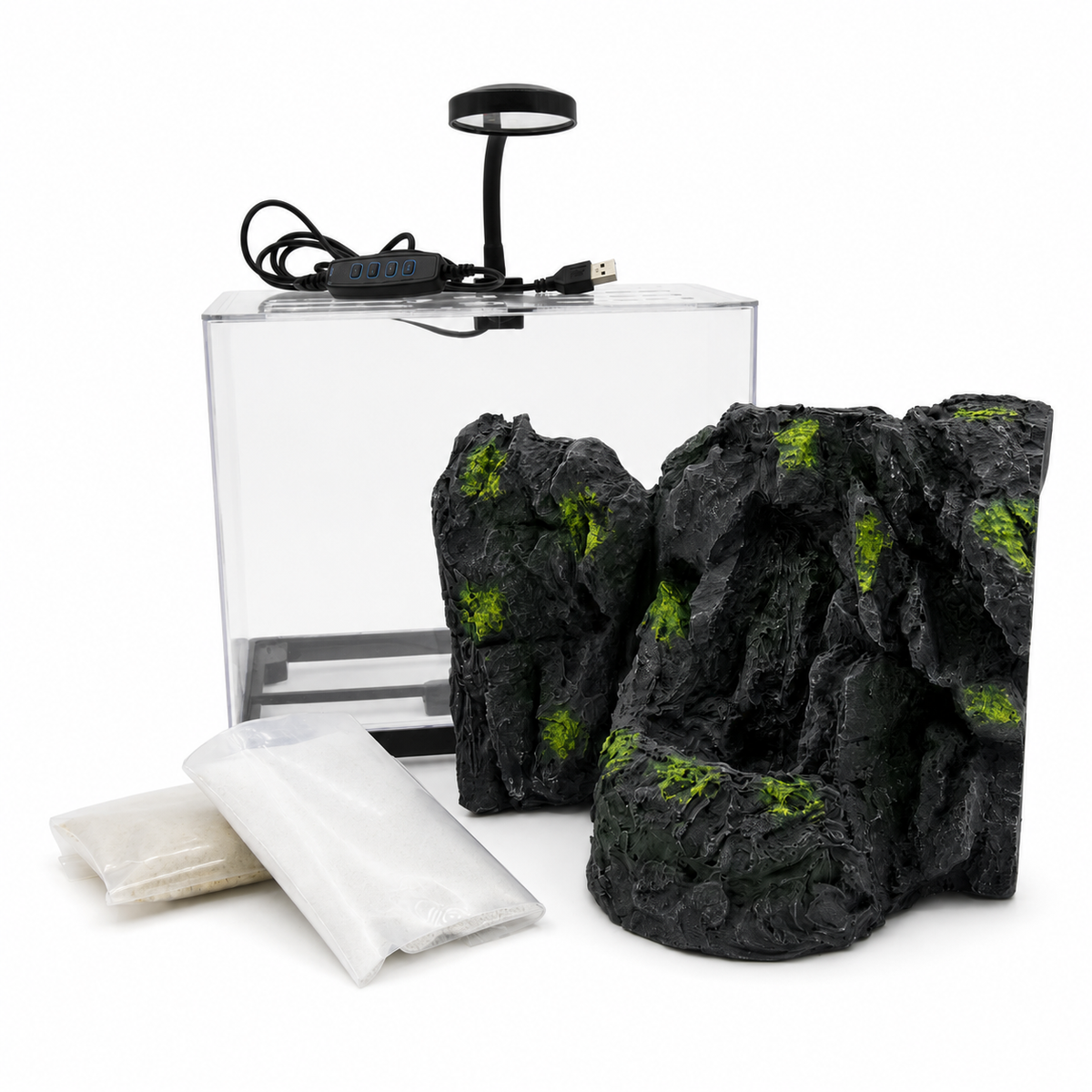 1.99 Gallon PC Betta Aquarium Kit with Rockery Landscape