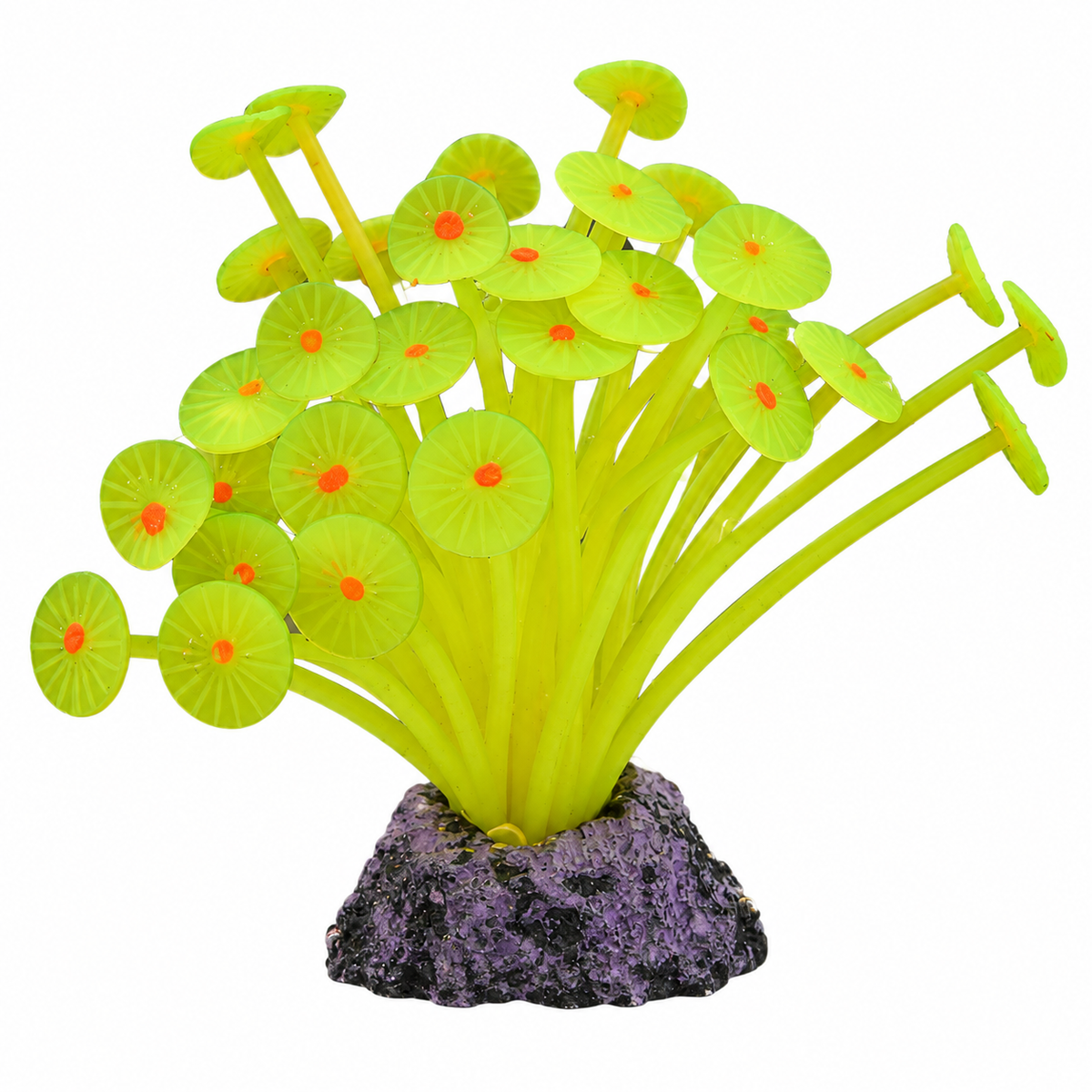 TPR Lotus Flower & Leaf Aquarium Ornament with Resin Base – 8416 Series